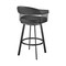 Armen Living Chelsea 29" Swivel Bar Stool with Matte Black Finish and Black Faux Leather LCCSBABLBL30 - alternate 2